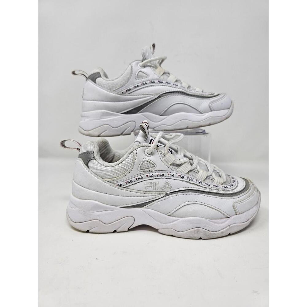 FILA Women Fila Ray White Navy Metallic Silver Sneakers US Size 4